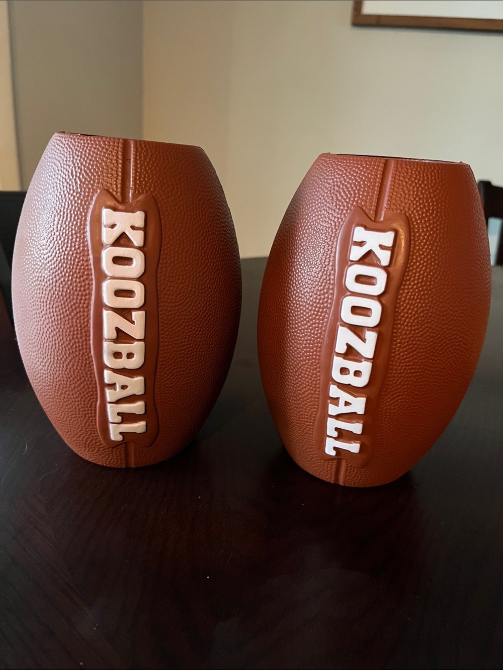 KOOZBALL Football-Shaped Can Coolers - Brown (Set of 2)